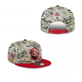 Men's San Francisco 49ers Camo Scarlet 2023 Salute To Service 9FIFTY Snapback Hat