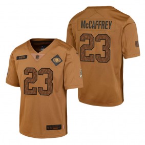 Youth San Francisco 49ers Christian McCaffrey Brown 2023 Salute To Service Limited Jersey