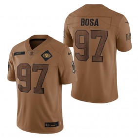 Men's San Francisco 49ers Nick Bosa Brown 2023 Salute To Service Limited Jersey