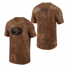 Men's San Francisco 49ers Brown 2023 Salute To Service Sideline T-Shirt