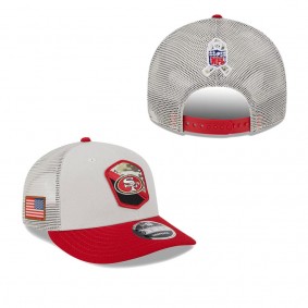 Men's San Francisco 49ers Stone Scarlet 2023 Salute To Service Low Profile 9FIFTY Snapback Hat