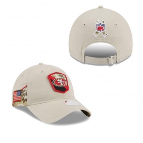 Women's San Francisco 49ers Stone 2023 Salute To Service 9TWENTY Adjustable Hat