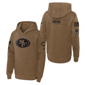 Youth San Francisco 49ers Brown 2023 Salute to Service Club Fleece Pullover Hoodie