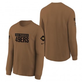 Youth San Francisco 49ers Brown 2023 Salute to Service Long Sleeve T-Shirt