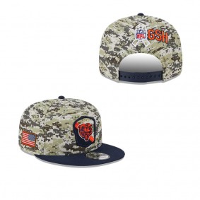Men's Chicago Bears Camo Navy 2023 Salute To Service 9FIFTY Snapback Hat