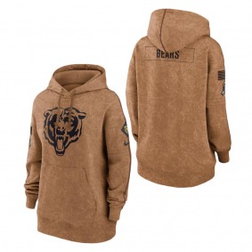 Women's Chicago Bears Brown 2023 Salute to Service Pullover Hoodie