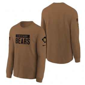 Youth Chicago Bears Brown 2023 Salute to Service Long Sleeve T-Shirt