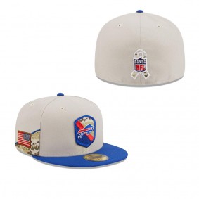 Men's Buffalo Bills Stone Royal 2023 Salute To Service 59FIFTY Fitted Hat