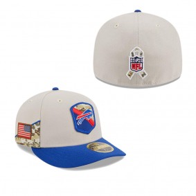 Men's Buffalo Bills Stone Royal 2023 Salute To Service Low Profile 59FIFTY Fitted Hat