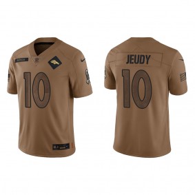Men's Denver Broncos Jerry Jeudy Brown 2023 Salute To Service Limited Jersey