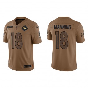 Men's Denver Broncos Peyton Manning Brown 2023 Salute To Service Limited Jersey