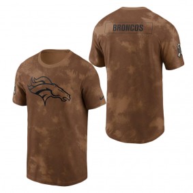 Men's Denver Broncos Brown 2023 Salute To Service Sideline T-Shirt