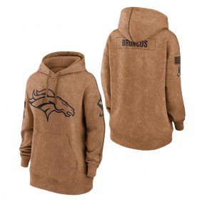 Women's Denver Broncos Brown 2023 Salute to Service Pullover Hoodie
