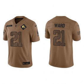 Men's Cleveland Browns Denzel Ward Brown 2023 Salute To Service Limited Jersey