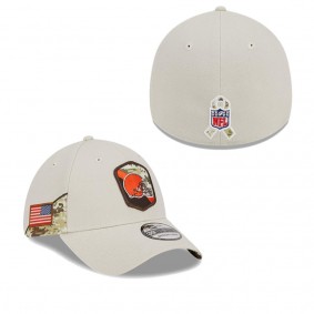 Men's Cleveland Browns Stone 2023 Salute To Service 39THIRTY Flex Hat