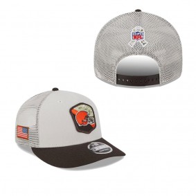 Men's Cleveland Browns Stone Brown 2023 Salute To Service Low Profile 9FIFTY Snapback Hat