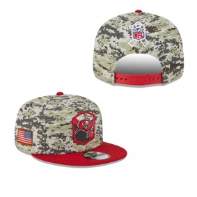 Youth Tampa Bay Buccaneers Camo Scarlet 2023 Salute To Service 9FIFTY Snapback Hat