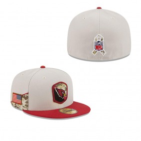 Men's Arizona Cardinals Stone Cardinal 2023 Salute To Service 59FIFTY Fitted Hat