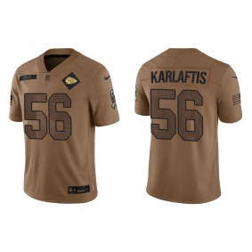 Men's Kansas City Chiefs George Karlaftis Brown 2023 Salute To Service Limited Jersey