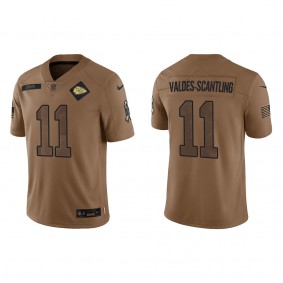 Men's Kansas City Chiefs Marquez Valdes-Scantling Brown 2023 Salute To Service Limited Jersey