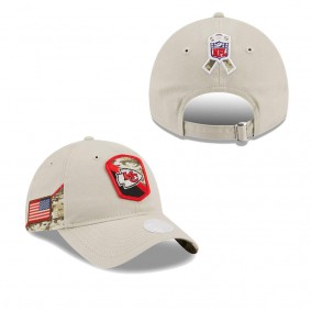 Women's Kansas City Chiefs Stone 2023 Salute To Service 9TWENTY Adjustable Hat