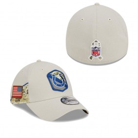 Men's Indianapolis Colts Stone 2023 Salute To Service 39THIRTY Flex Hat