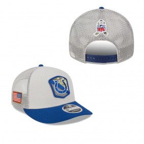 Men's Indianapolis Colts Stone Royal 2023 Salute To Service Low Profile 9FIFTY Snapback Hat