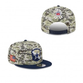 Men's Dallas Cowboys Camo Navy 2023 Salute To Service 9FIFTY Snapback Hat