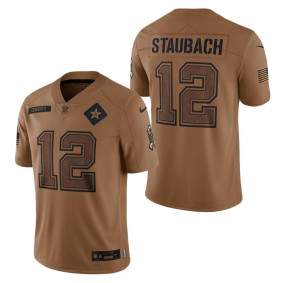 Men's Dallas Cowboys Roger Staubach Brown 2023 Salute To Service Retired Player Limited Jersey