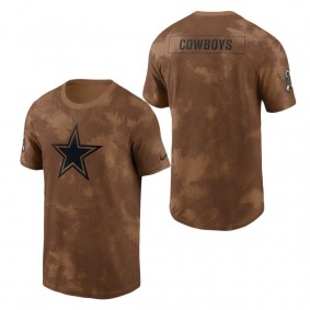 Men's Dallas Cowboys Brown 2023 Salute To Service Sideline T-Shirt