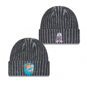 Men's Miami Dolphins Black 2023 Salute To Service Cuffed Knit Hat