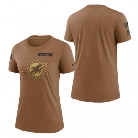 Women's Miami Dolphins Brown 2023 Salute to Service Legend Performance T-Shirt
