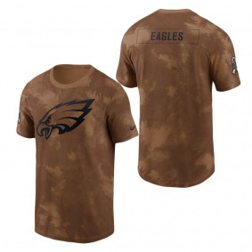 Men's Philadelphia Eagles Brown 2023 Salute To Service Sideline T-Shirt