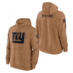 Men's New York Giants Brown 2023 Salute To Service Club Pullover Hoodie