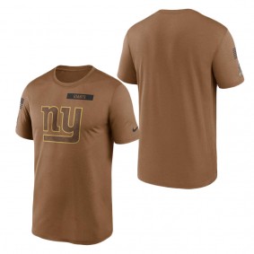 Men's New York Giants Brown 2023 Salute To Service Legend Performance T-Shirt