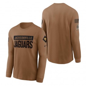 Men's Jacksonville Jaguars Brown 2023 Salute To Service Long Sleeve T-Shirt