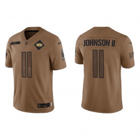 Men's New York Jets Jermaine Johnson II Brown 2023 Salute To Service Limited Jersey