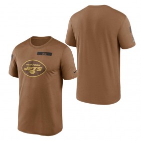 Men's New York Jets Brown 2023 Salute To Service Legend Performance T-Shirt