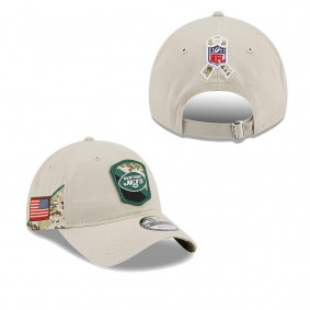 Men's New York Jets Stone 2023 Salute To Service 9TWENTY Adjustable Hat