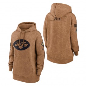 Women's New York Jets Brown 2023 Salute to Service Pullover Hoodie