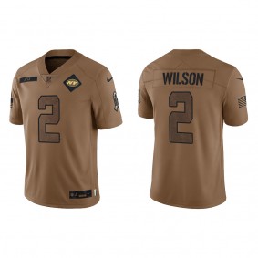 Men's New York Jets Zach Wilson Brown 2023 Salute To Service Limited Jersey