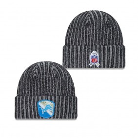 Youth Detroit Lions Black 2023 Salute To Service Cuffed Knit Hat