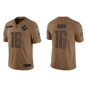 Men's Detroit Lions Jared Goff Brown 2023 Salute To Service Limited Jersey