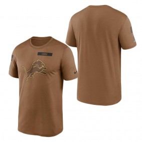 Men's Detroit Lions Brown 2023 Salute To Service Legend Performance T-Shirt