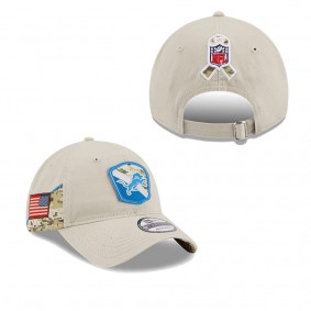 Men's Detroit Lions Stone 2023 Salute To Service 9TWENTY Adjustable Hat