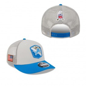 Men's Detroit Lions Stone Blue 2023 Salute To Service Low Profile 9FIFTY Snapback Hat