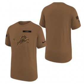 Youth Detroit Lions Brown 2023 Salute to Service Legend T-Shirt