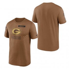 Men's Green Bay Packers Brown 2023 Salute To Service Legend Performance T-Shirt