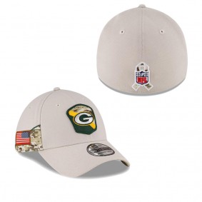 Men's Green Bay Packers Stone 2023 Salute To Service 39THIRTY Flex Hat
