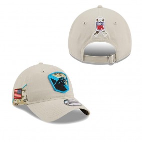 Men's Carolina Panthers Stone 2023 Salute To Service 9TWENTY Adjustable Hat